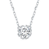 925 Sterling Silver Adjustable Necklace with CZ Pendants for Women