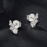 925 Sterling Silver Moissanite Earrings with White Gold Plating for Women