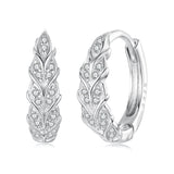 925 Sterling Silver Earrings with Pavé Setting CZ and White Gold Plating for Women