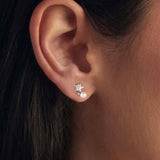 925 Sterling Silver 0.20 Carat Moissanite Earrings with Synthetic Pearl for Women