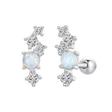 925 Sterling Silver Translucent Opal CZ Earrings for Women