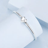 925 Sterling Silver White Gold Plated 17.0cm CZ Bracelet for Women