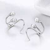 925 Sterling Silver Oxidized Earrings with Shell Pearl for Women