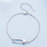 925 Sterling Silver Bracelet with CZ Pendant - 160mm Length and 8x26mm Pendant Size for Women