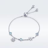 925 Sterling Silver Adjustable Bracelet for Women - 22cm