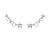 925 Sterling Silver Earrings with Plated Platinum and Pavé Setting CZ