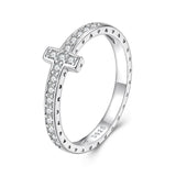 925 Sterling Silver Moissanite Ring in Size 6