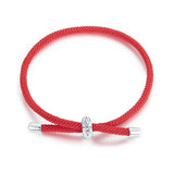 925 Sterling Silver and White Gold Plated Rope Bracelet for Men