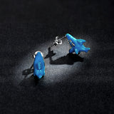 925 Sterling Silver Oxidized Enamel Earrings for Women - 1.3x0.5cm