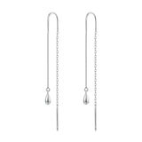 925 Sterling Silver Plated White Gold Water Droplet Earrings for Women