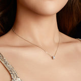 925 Sterling Silver & Moissanite Necklace, 40+5cm Length, White Gold Plated, Women's Jewelry