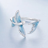 925 Sterling Silver White Enamel Pavé Set CZ Ring for Women