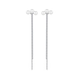 925 Sterling Silver White Gold Plated Shell Pearl Earrings