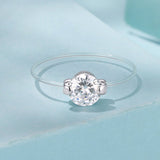 925 Sterling Silver White Gold Plated CZ Ring Size 6 for Women