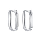925 Sterling Silver Earrings 10*2mm with White Gold Plating for Women