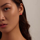 925 Sterling Silver Enamel Plated Gold Earrings