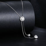 925 Sterling Silver 5mm Moissanite Necklace with Pavé Setting in White Gold, 450mm Length for Women