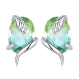 925 Sterling Silver Transparent Glass Earrings for Women