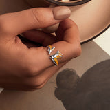 925 Sterling Silver Enamel Plated White Gold 2.6mm Ring