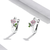 925 Sterling Silver Enamel Oxidized Silver Earrings for Women - 1.5x0.7cm