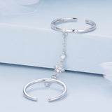 925 Sterling Silver Plated CZ Ring 30mm Chain Length, 1.7mm Width for Women