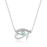 925 Sterling Silver Opal Necklace with CZ and Platinum Plating, Adjustable Length 45cm, Women’s Jewelry