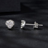 925 Sterling Silver Moissanite 0.03 Carat Earrings for Women