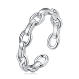 925 Sterling Silver Platinum Plated 0.4cm Wide Ring