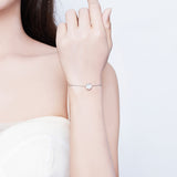 925 Sterling Silver & Platinum Plated CZ Bracelet for Women