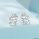 925 Sterling Silver Plated White Gold Earrings