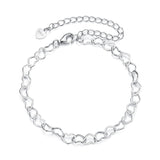 925 Sterling Silver Plated White Gold Adjustable Bracelet for Women