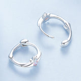 925 Sterling Silver White Gold Plated Earrings with CZ for Women