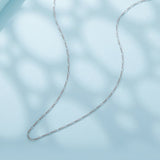 925 Sterling Silver 40cm Necklace with Plated White Gold