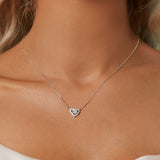 925 Sterling Silver Moissanite 0.5 Carat Necklace with CZ for Women