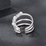 925 Sterling Silver Earrings with Moissanite and Freshwater Pearl for Women, 1.2*1.7cm, White Gold Plated