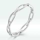 925 Sterling Silver 0.3cm Platinum Plated Ring