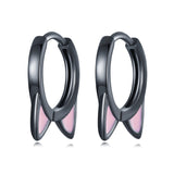 925 Sterling Silver Enamel Black Gold Plated Earrings for Women