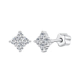 925 Sterling Silver 10mm Moissanite Earrings for Women