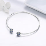 925 Sterling Silver Bracelet with Outer Diameter 6cm and Wall Thickness 0.2cm for Women