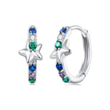 925 Sterling Silver Earrings with Pavé Setting CZ in White Gold for Women
