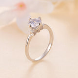 925 Sterling Silver 1.0 Carat Moissanite Ring in Size 8