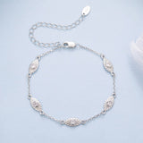925 Sterling Silver White Gold Plated Bracelet with CZ Pendants for Women