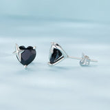 925 Sterling Silver Earrings with Pavé Setting and CZ