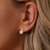 925 Sterling Silver Moissanite 0.1ct Freshwater Pearl Earrings for Women