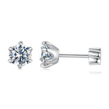 925 Sterling Silver 0.5 Carat Moissanite Earrings for Women