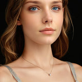 925 Sterling Silver & Moissanite Necklace, 40+5cm Length, White Gold Plated, Women's Jewelry