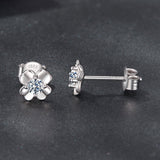 925 Sterling Silver Moissanite Earrings 0.6cm for Women