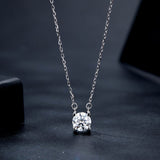 925 Sterling Silver 0.65 Carat Moissanite Necklace for Women