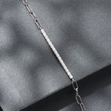 925 Sterling Silver + Moissanite White Gold 21cm Bracelet for Women