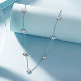 925 Sterling Silver Moissanite 0.25 Carat Necklace with Pavé Setting for Women